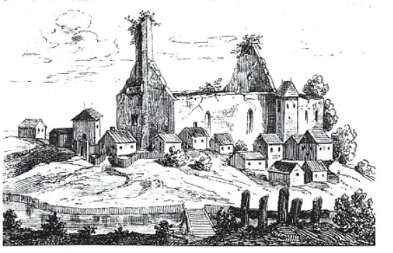 Crkva u Ostarijama povijesna grafika Giovanni Pieroni 1639